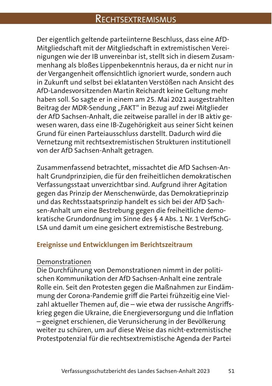 Seite 51 des Verfassungsschutzbericht 2023 Sachsen-Anhalt