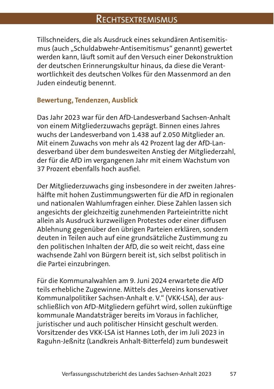 Seite 57 des Verfassungsschutzbericht 2023 Sachsen-Anhalt