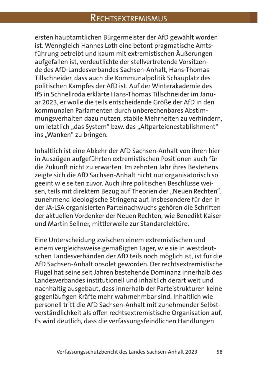 Seite 58 des Verfassungsschutzbericht 2023 Sachsen-Anhalt