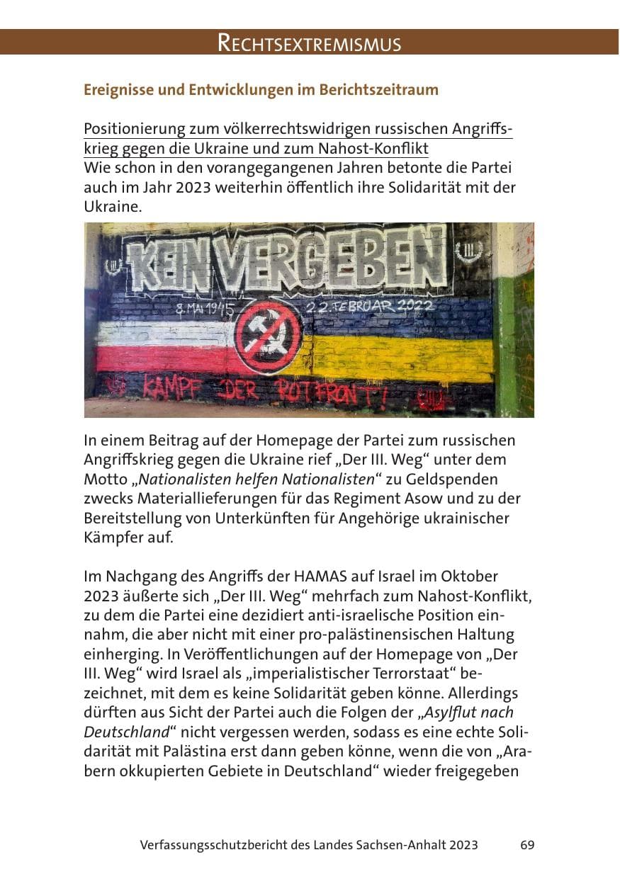 Seite 69 des Verfassungsschutzbericht 2023 Sachsen-Anhalt