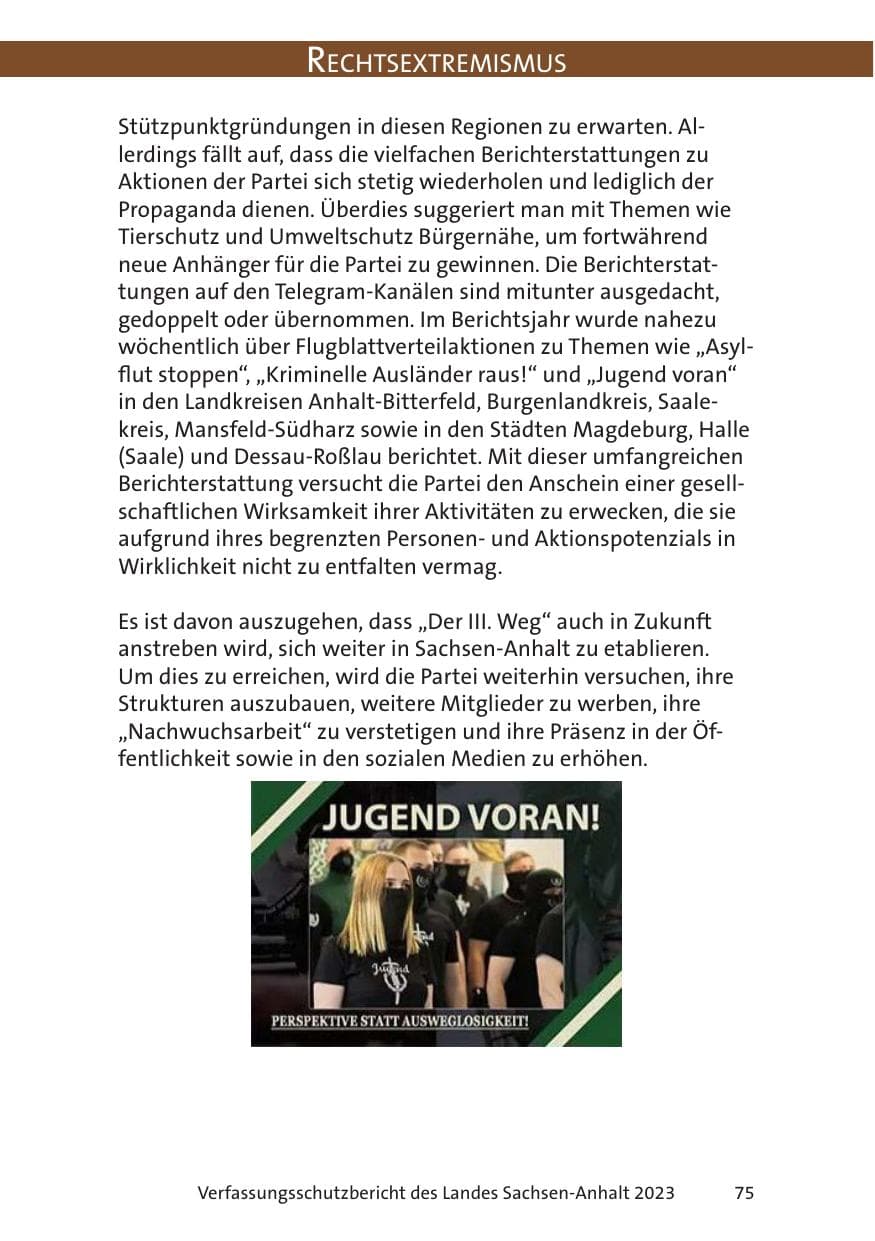 Seite 75 des Verfassungsschutzbericht 2023 Sachsen-Anhalt
