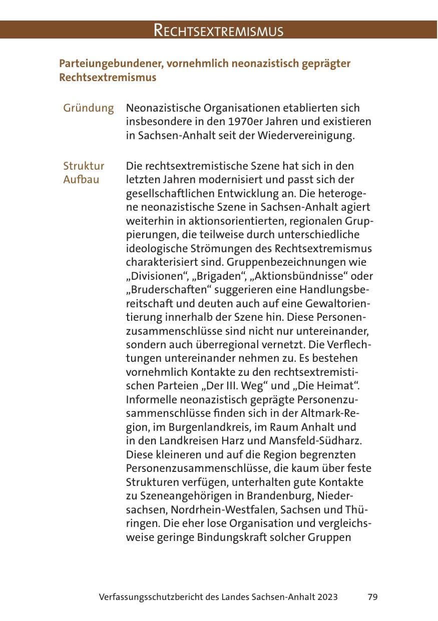 Seite 79 des Verfassungsschutzbericht 2023 Sachsen-Anhalt