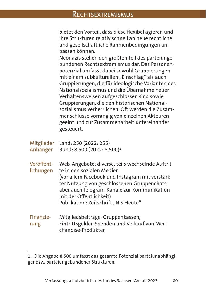 Seite 80 des Verfassungsschutzbericht 2023 Sachsen-Anhalt