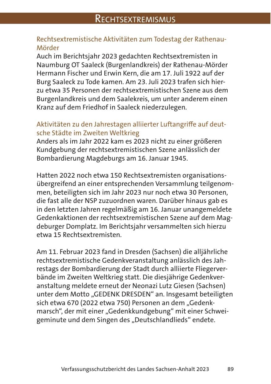 Seite 89 des Verfassungsschutzbericht 2023 Sachsen-Anhalt