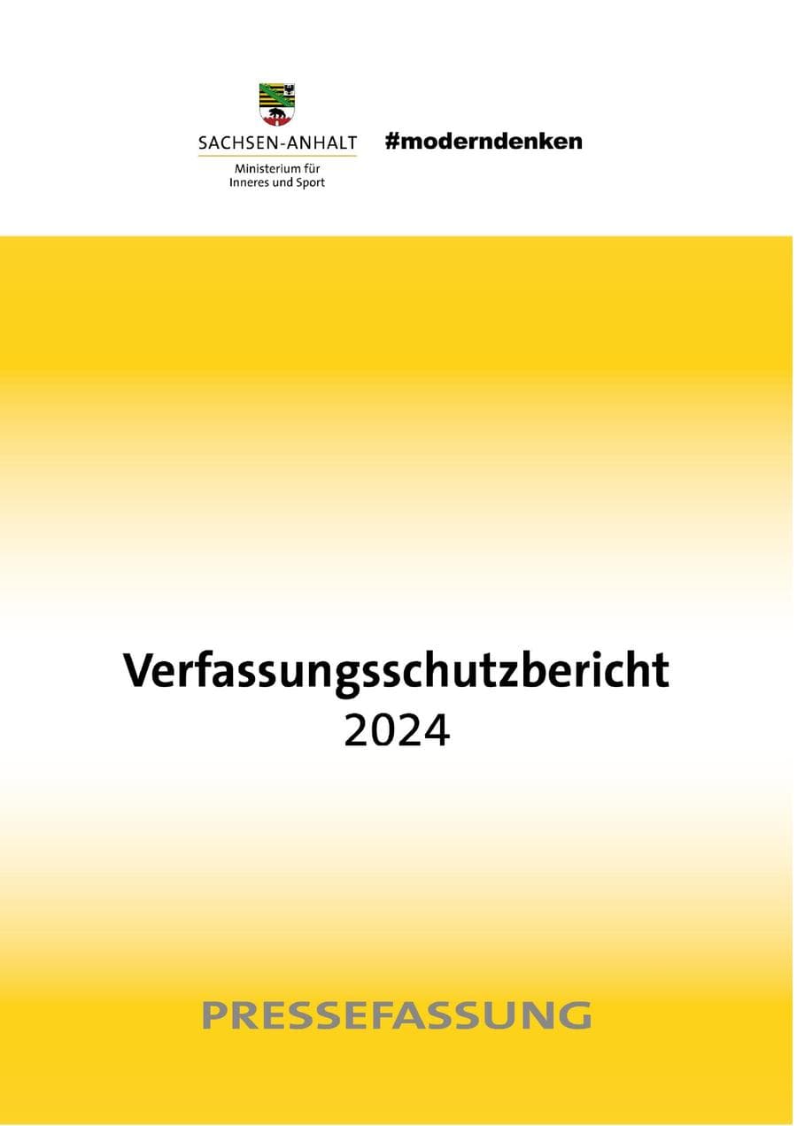 Seite 1 des Verfassungsschutzbericht 2024 Sachsen-Anhalt