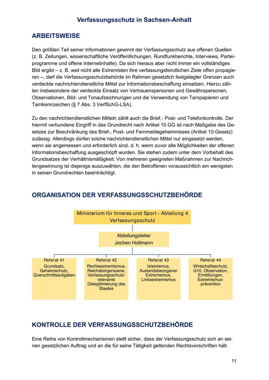 Seite 11 des Verfassungsschutzbericht 2024 Sachsen-Anhalt