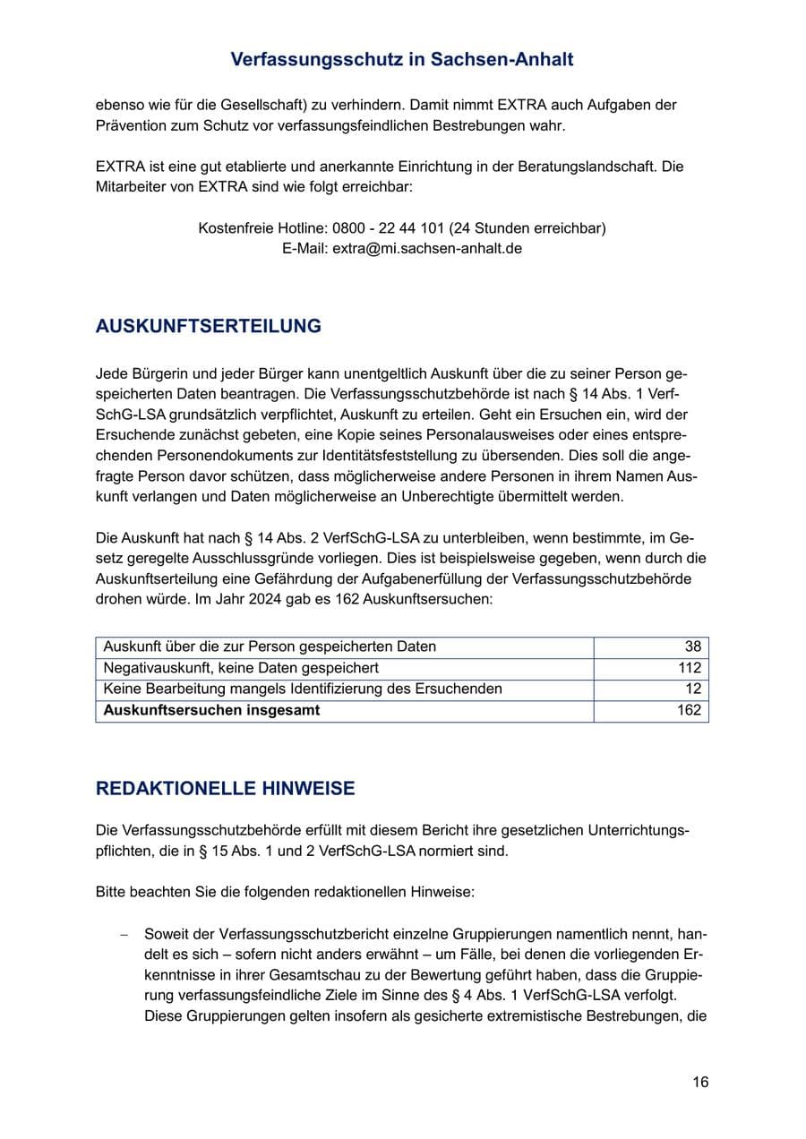 Seite 16 des Verfassungsschutzbericht 2024 Sachsen-Anhalt