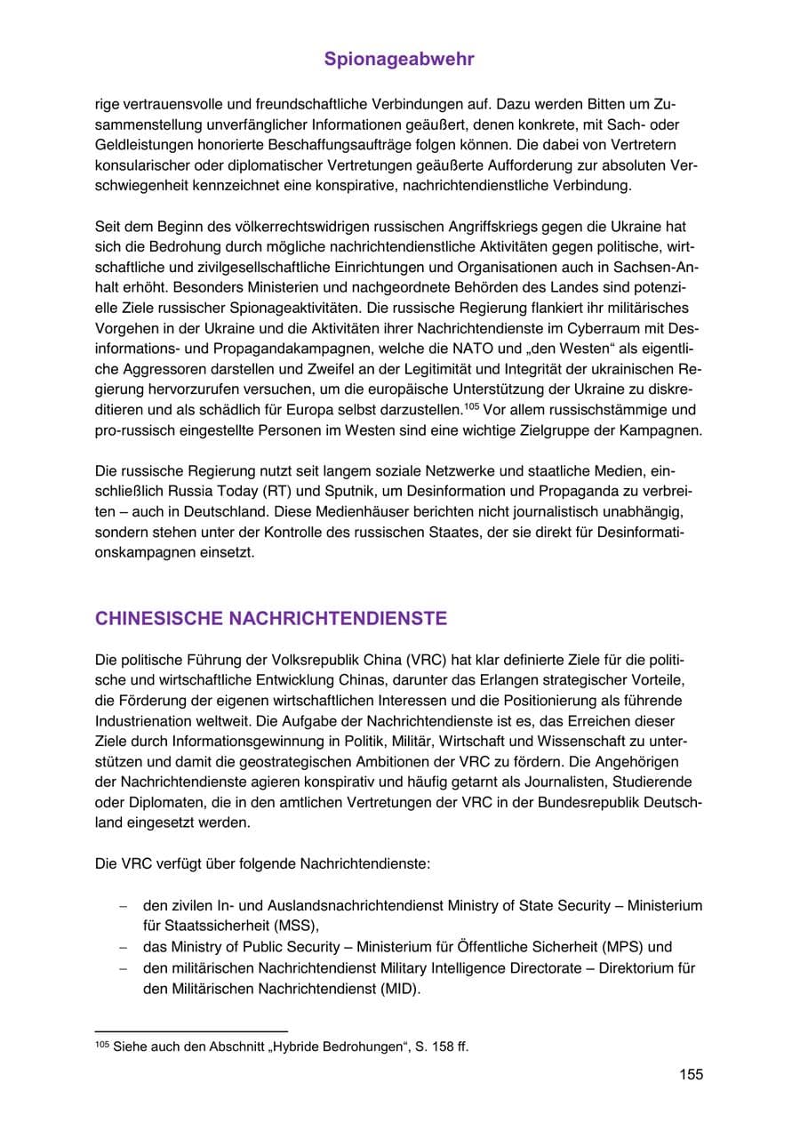 Seite 155 des Verfassungsschutzbericht 2024 Sachsen-Anhalt
