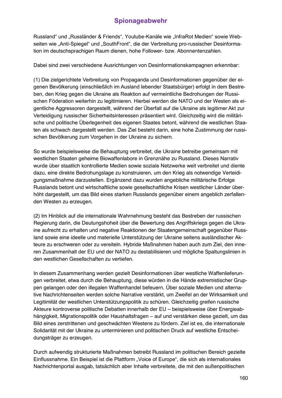 Seite 160 des Verfassungsschutzbericht 2024 Sachsen-Anhalt
