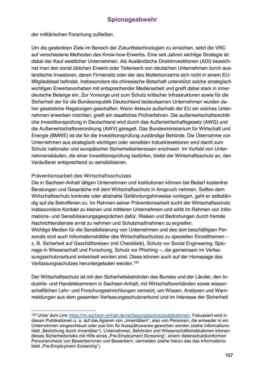 Seite 167 des Verfassungsschutzbericht 2024 Sachsen-Anhalt