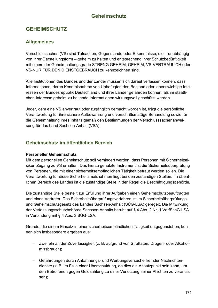 Seite 171 des Verfassungsschutzbericht 2024 Sachsen-Anhalt