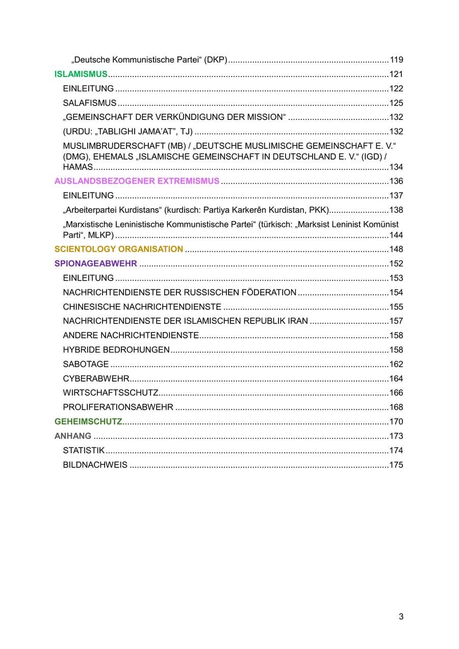 Seite 3 des Verfassungsschutzbericht 2024 Sachsen-Anhalt