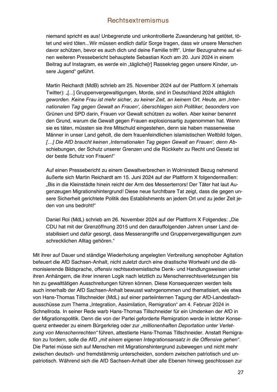 Seite 27 des Verfassungsschutzbericht 2024 Sachsen-Anhalt