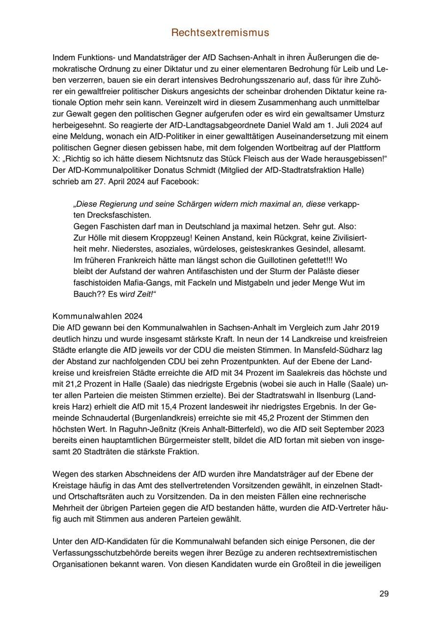 Seite 29 des Verfassungsschutzbericht 2024 Sachsen-Anhalt