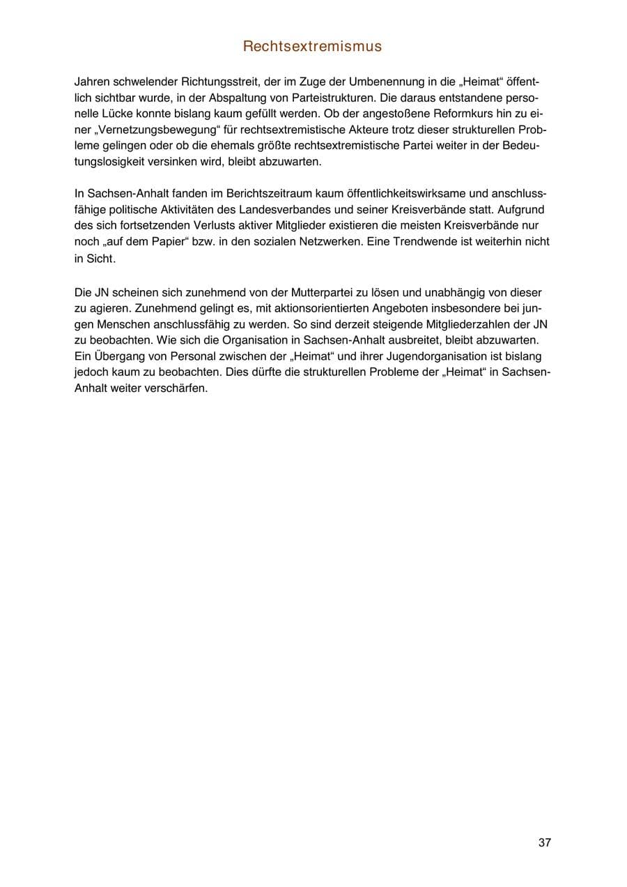 Seite 37 des Verfassungsschutzbericht 2024 Sachsen-Anhalt