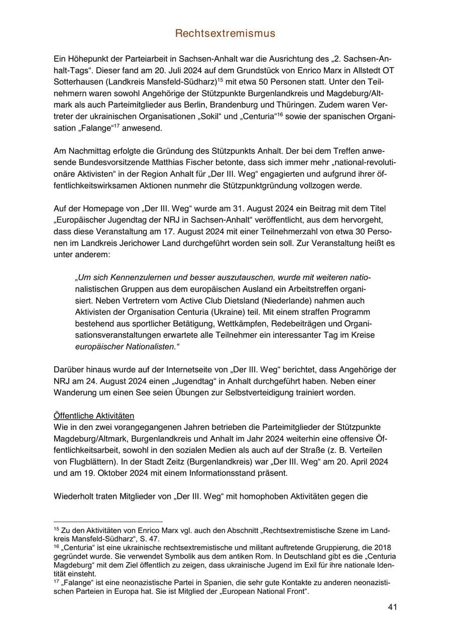 Seite 41 des Verfassungsschutzbericht 2024 Sachsen-Anhalt