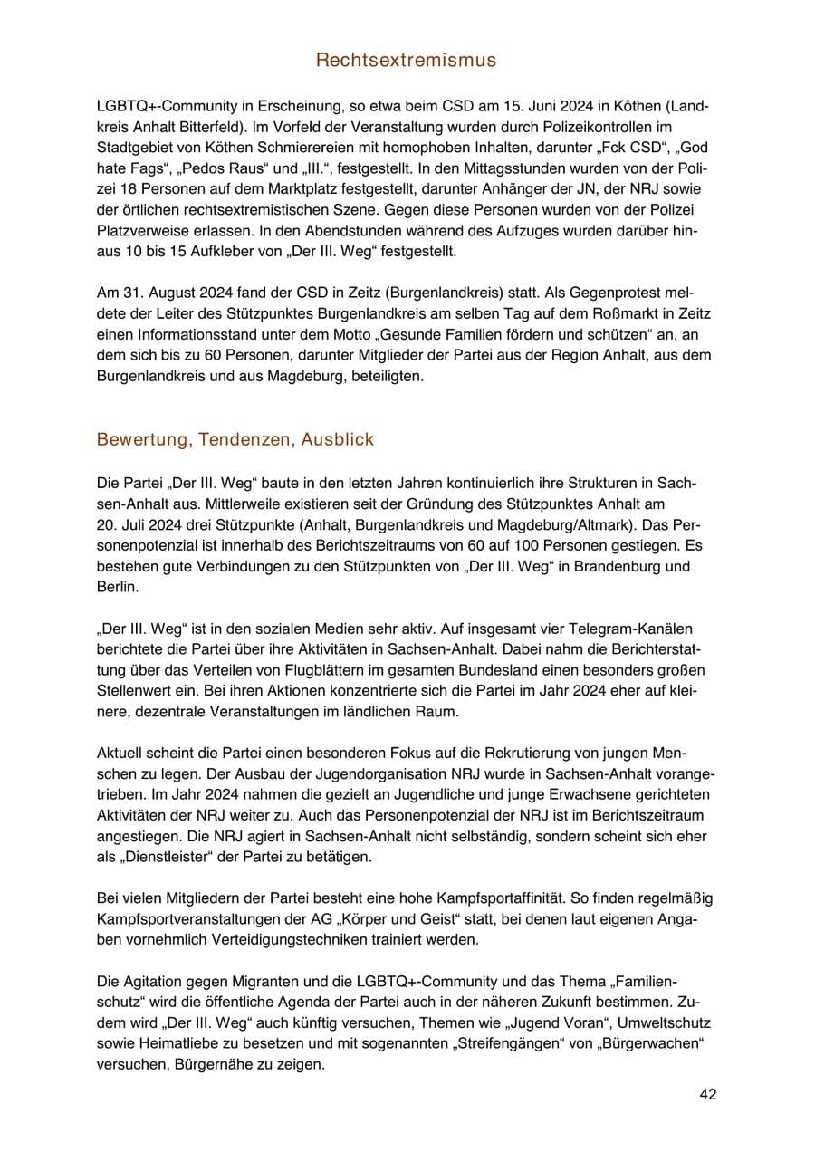 Seite 42 des Verfassungsschutzbericht 2024 Sachsen-Anhalt