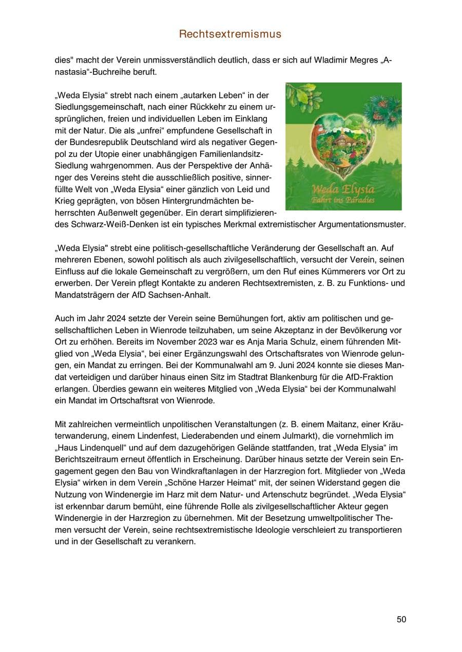 Seite 50 des Verfassungsschutzbericht 2024 Sachsen-Anhalt