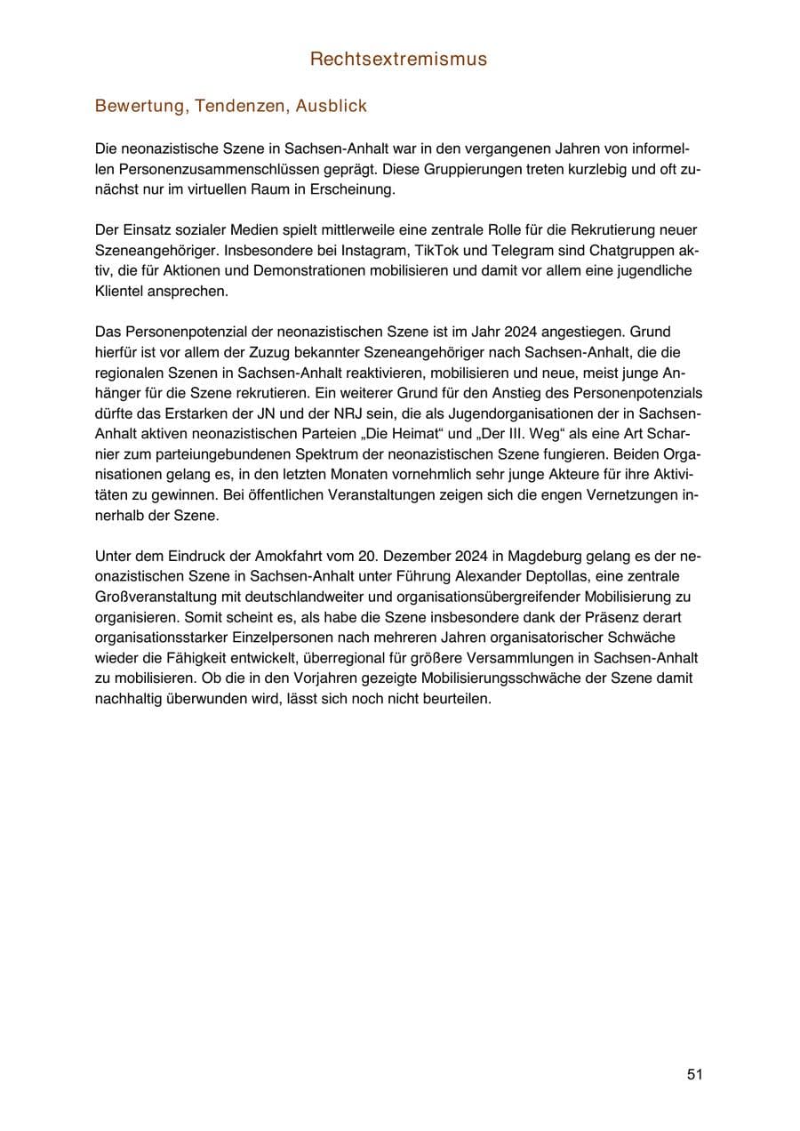 Seite 51 des Verfassungsschutzbericht 2024 Sachsen-Anhalt