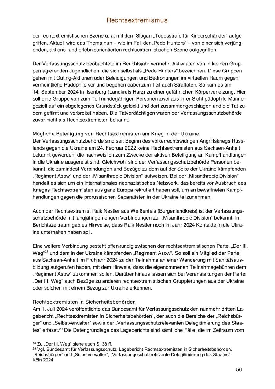 Seite 56 des Verfassungsschutzbericht 2024 Sachsen-Anhalt