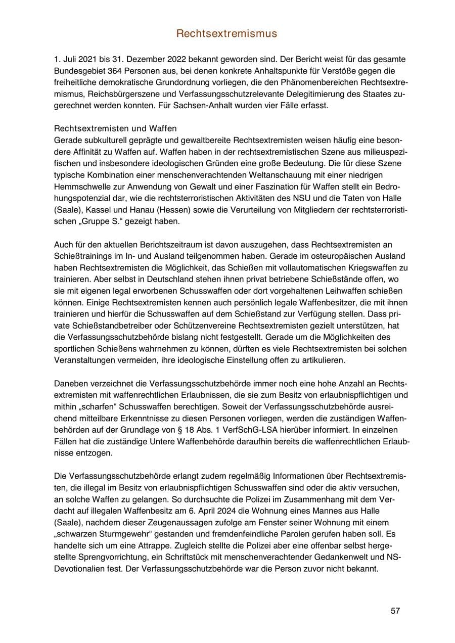 Seite 57 des Verfassungsschutzbericht 2024 Sachsen-Anhalt
