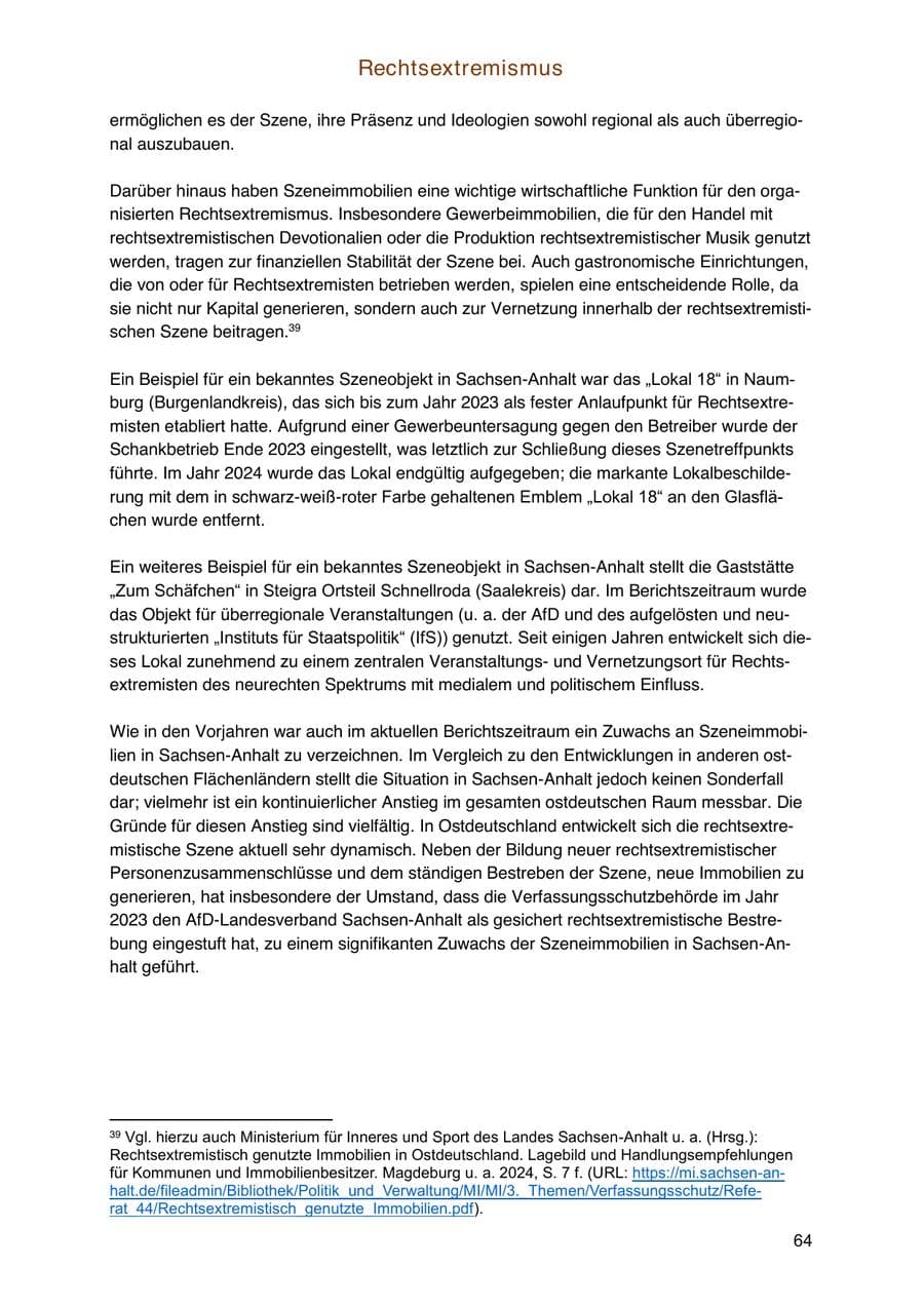 Seite 64 des Verfassungsschutzbericht 2024 Sachsen-Anhalt