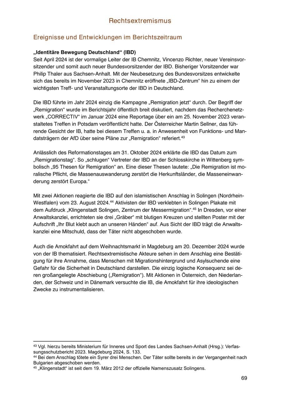 Seite 69 des Verfassungsschutzbericht 2024 Sachsen-Anhalt