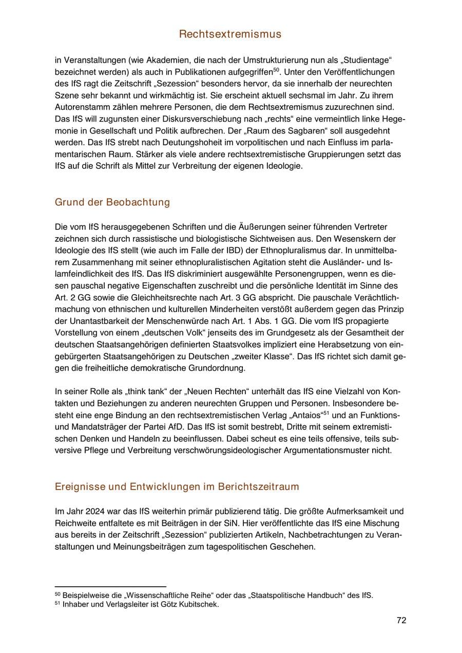 Seite 72 des Verfassungsschutzbericht 2024 Sachsen-Anhalt