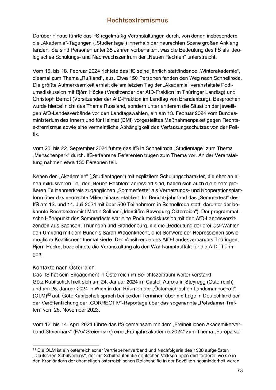 Seite 73 des Verfassungsschutzbericht 2024 Sachsen-Anhalt