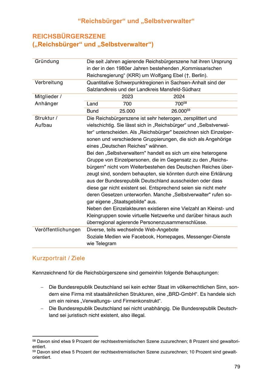 Seite 79 des Verfassungsschutzbericht 2024 Sachsen-Anhalt