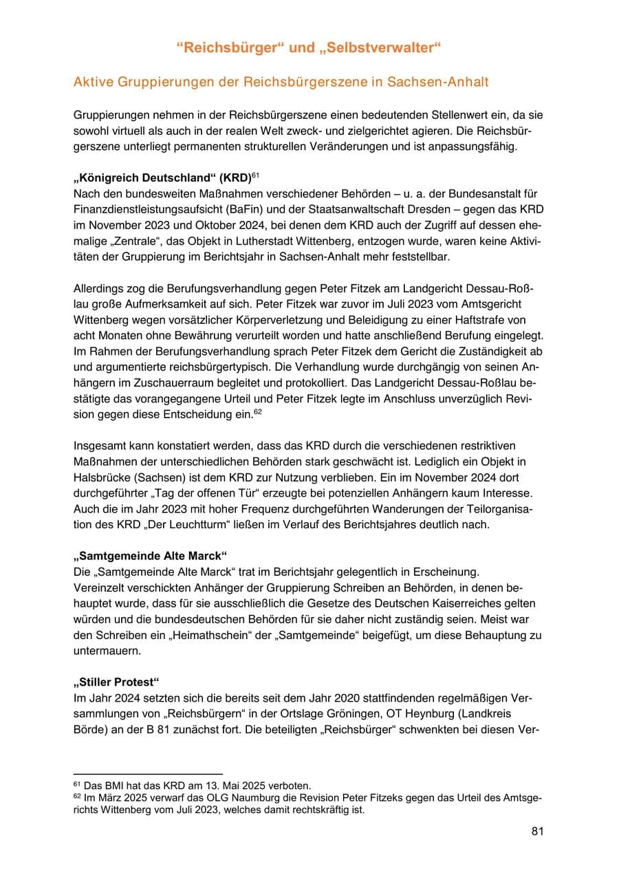 Seite 81 des Verfassungsschutzbericht 2024 Sachsen-Anhalt