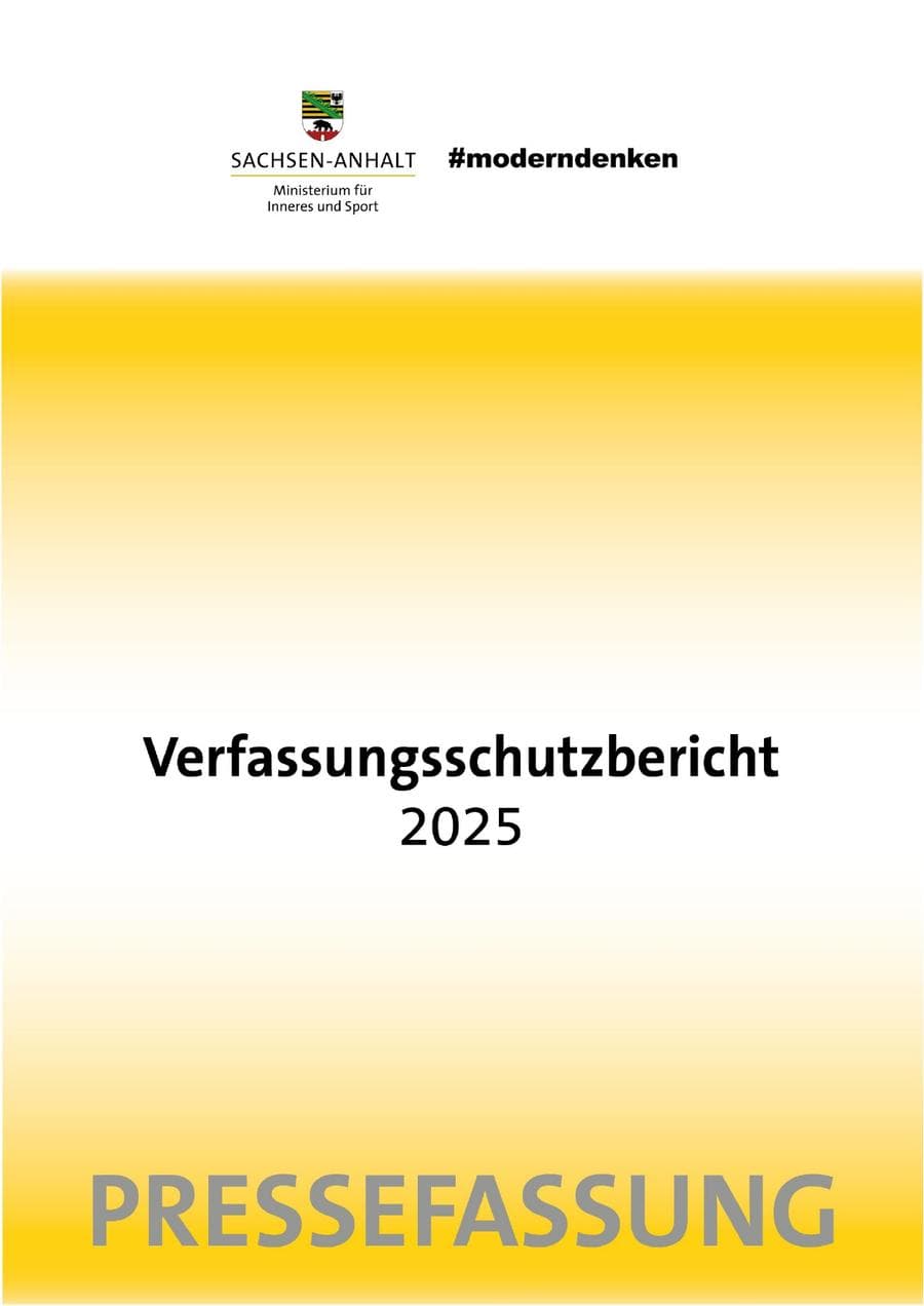 Seite 1 des Verfassungsschutzbericht 2025 Sachsen-Anhalt