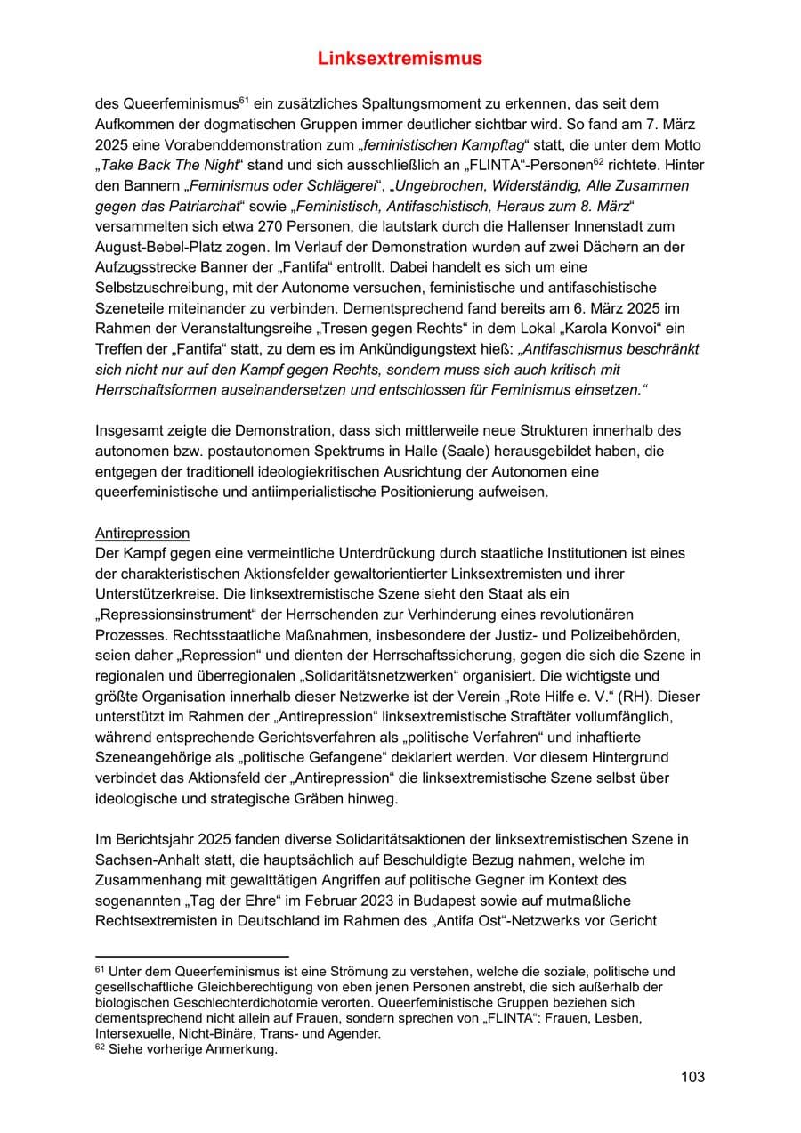 Seite 103 des Verfassungsschutzbericht 2025 Sachsen-Anhalt