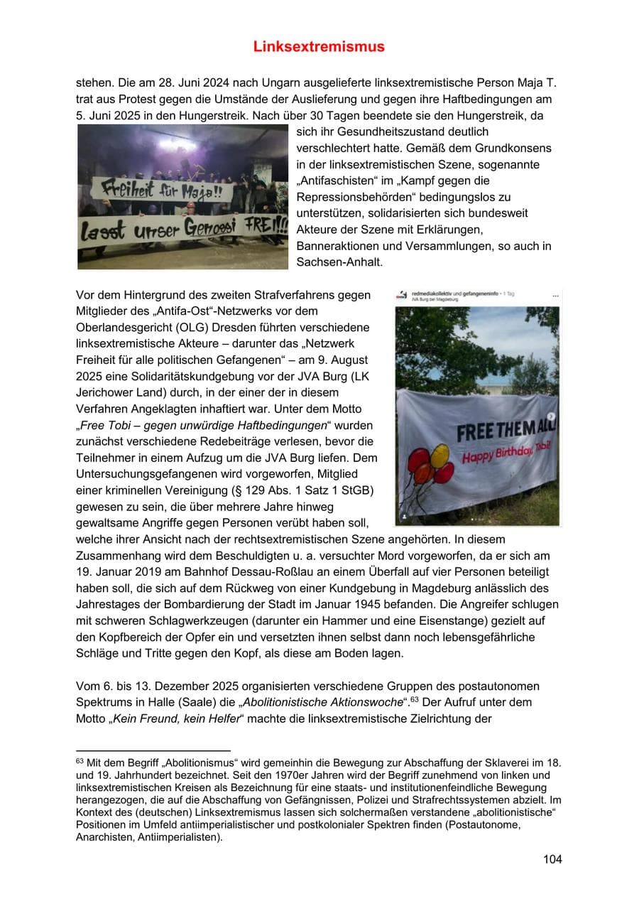Seite 104 des Verfassungsschutzbericht 2025 Sachsen-Anhalt