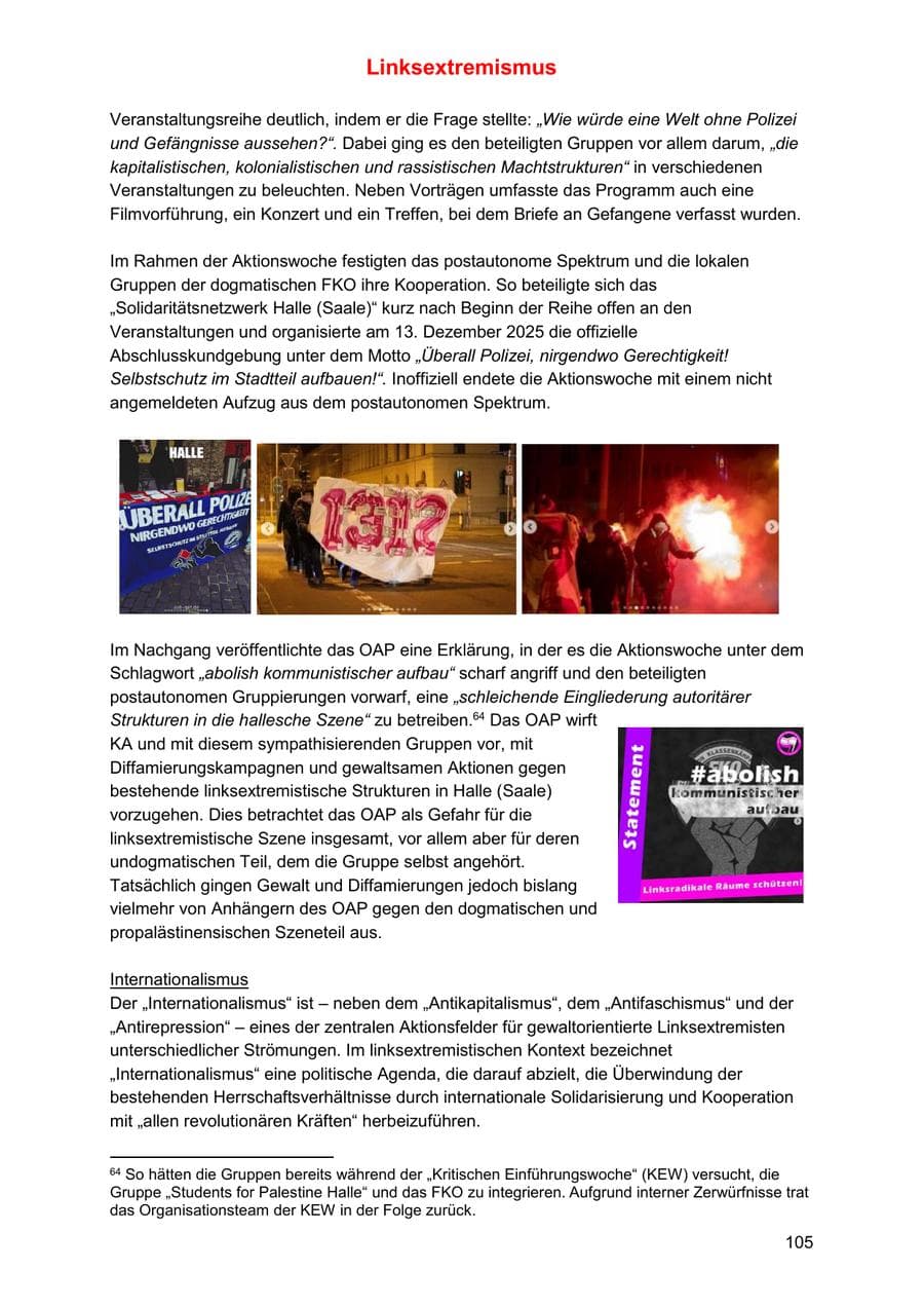 Seite 105 des Verfassungsschutzbericht 2025 Sachsen-Anhalt