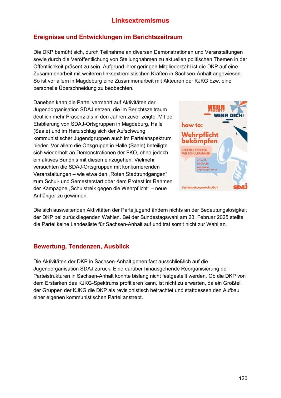 Seite 120 des Verfassungsschutzbericht 2025 Sachsen-Anhalt