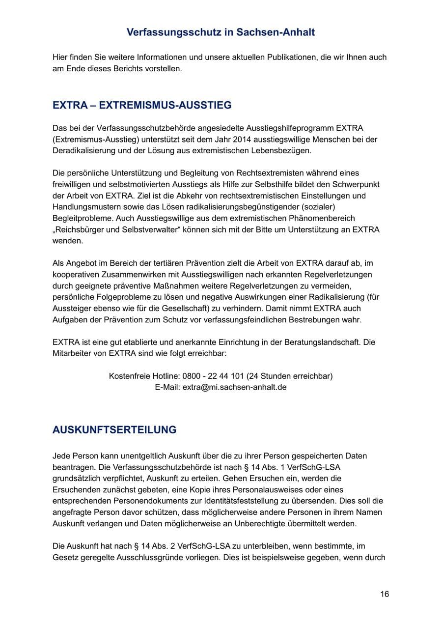 Seite 16 des Verfassungsschutzbericht 2025 Sachsen-Anhalt