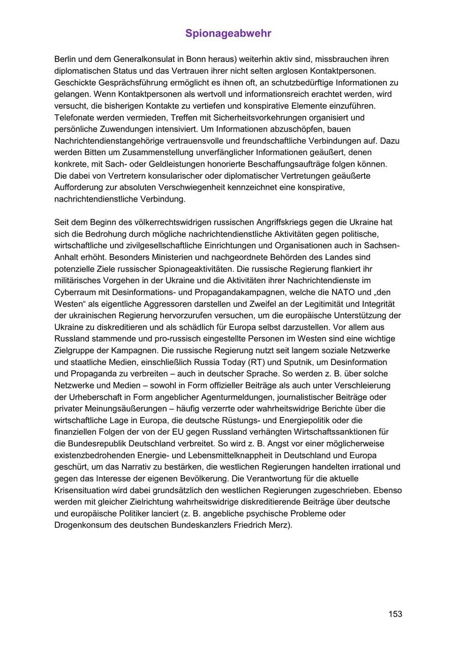 Seite 153 des Verfassungsschutzbericht 2025 Sachsen-Anhalt