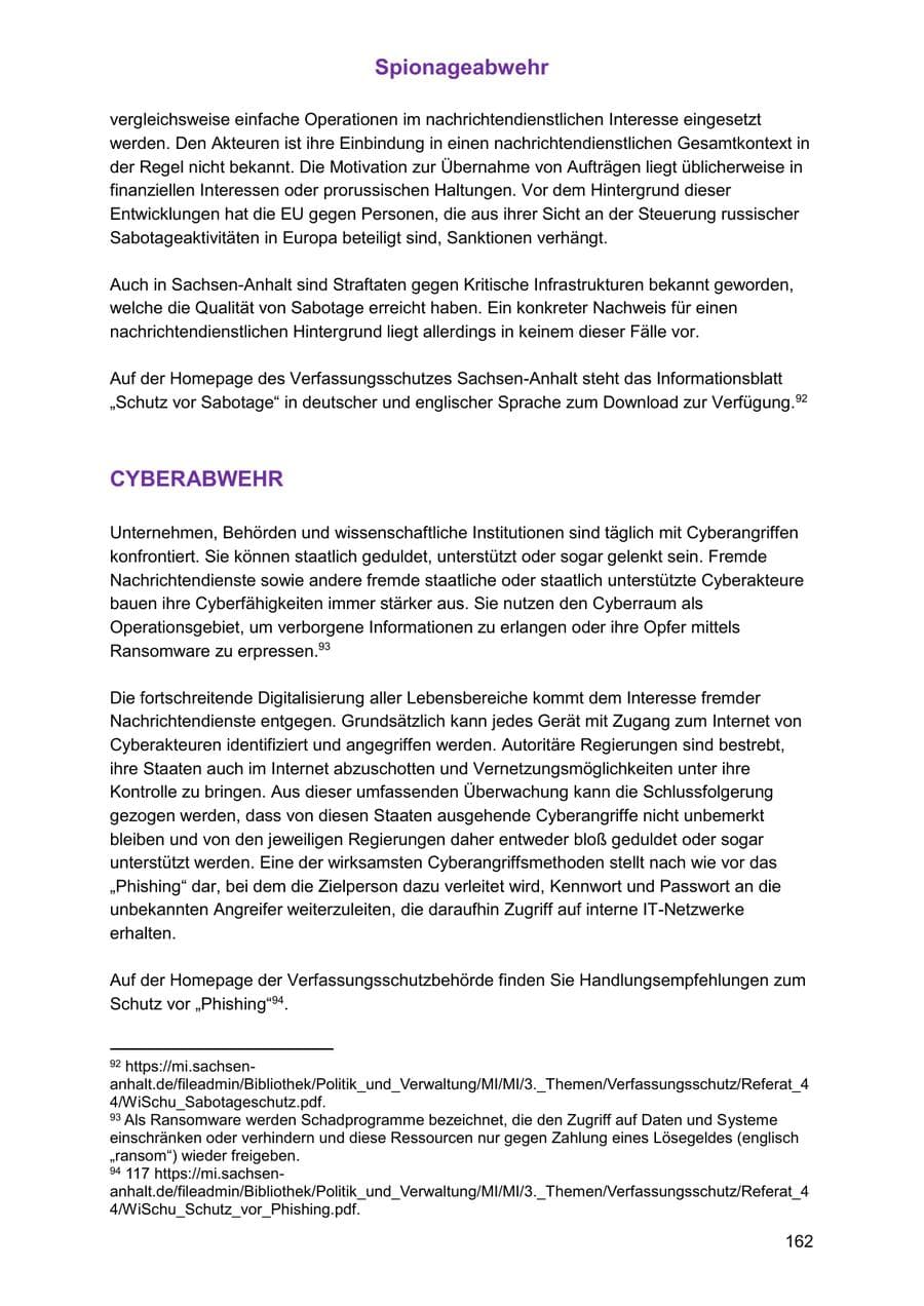 Seite 162 des Verfassungsschutzbericht 2025 Sachsen-Anhalt