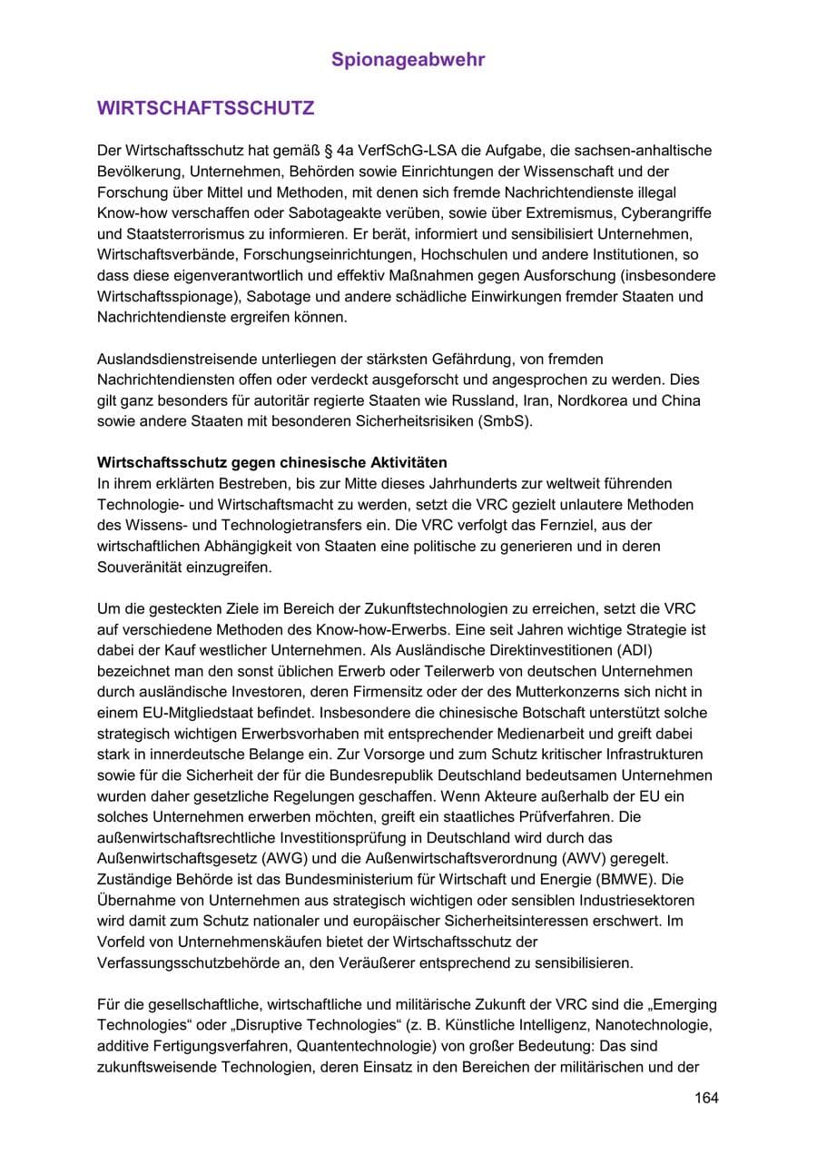 Seite 164 des Verfassungsschutzbericht 2025 Sachsen-Anhalt