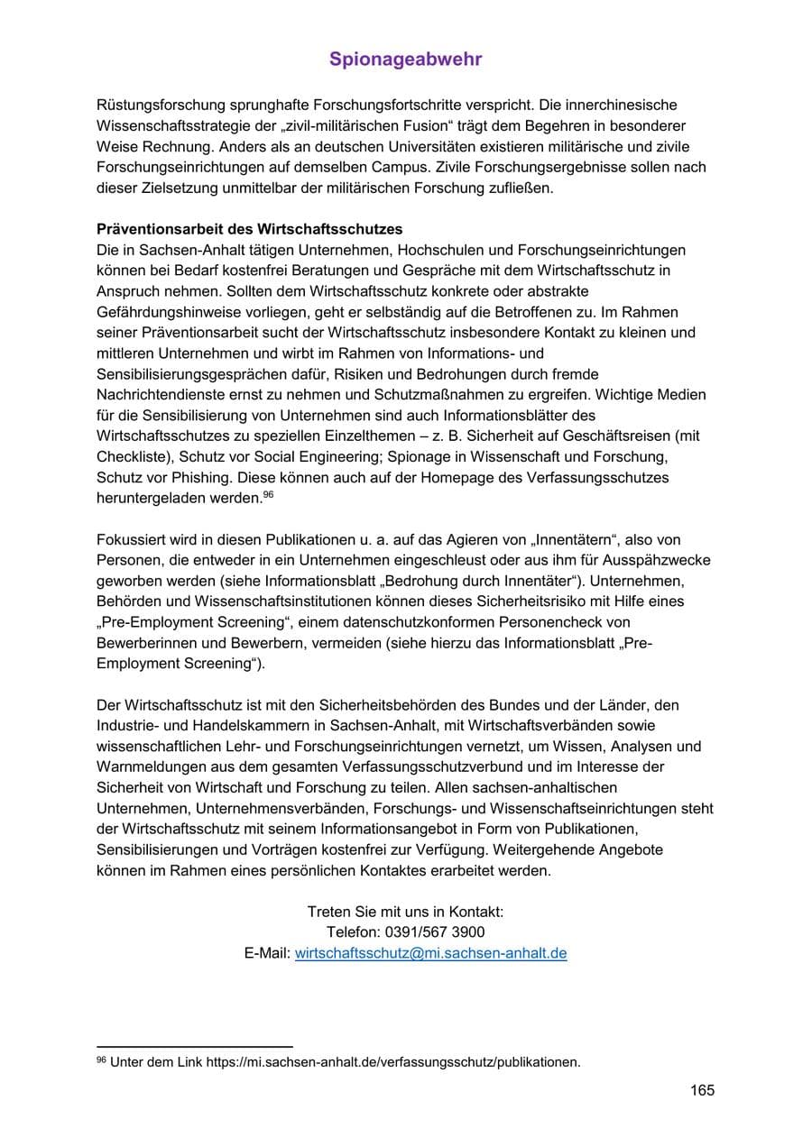 Seite 165 des Verfassungsschutzbericht 2025 Sachsen-Anhalt