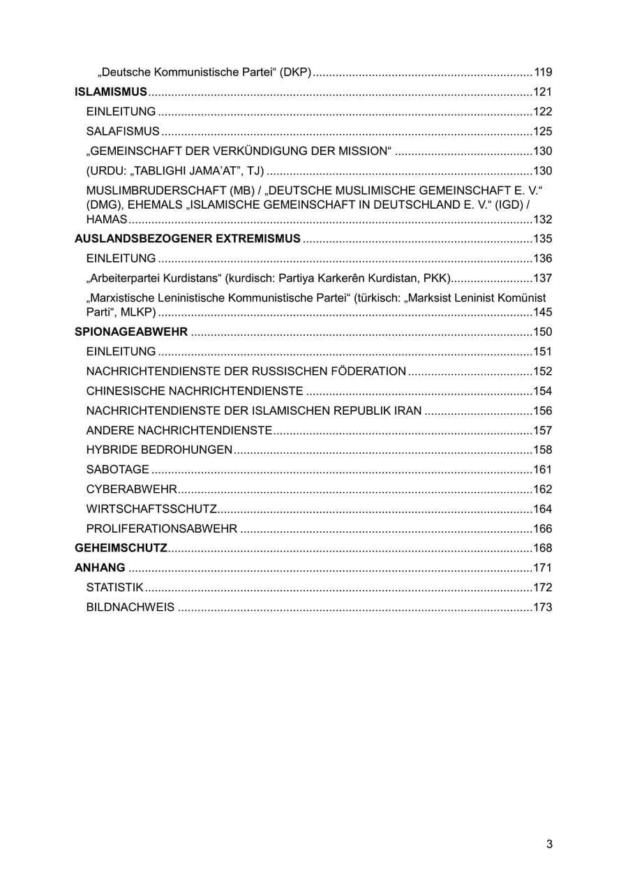 Seite 3 des Verfassungsschutzbericht 2025 Sachsen-Anhalt