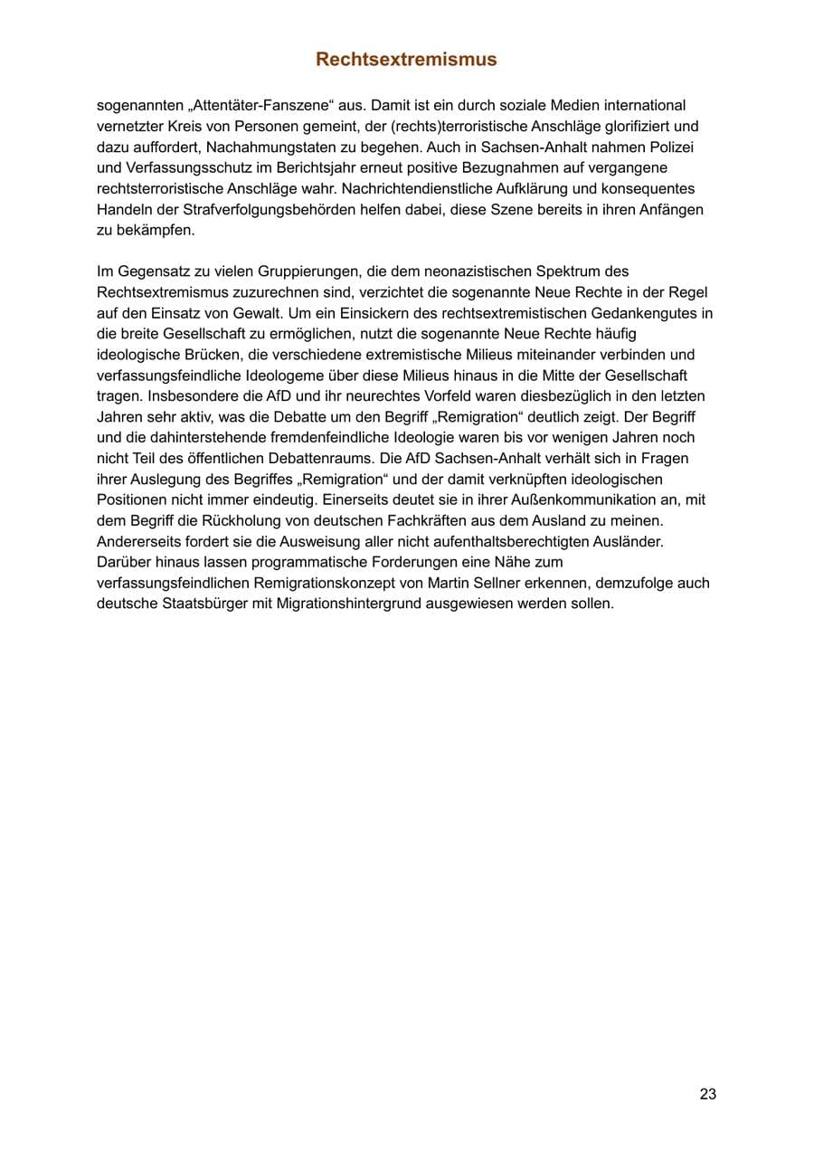 Seite 23 des Verfassungsschutzbericht 2025 Sachsen-Anhalt