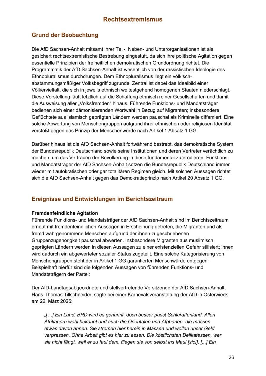 Seite 26 des Verfassungsschutzbericht 2025 Sachsen-Anhalt