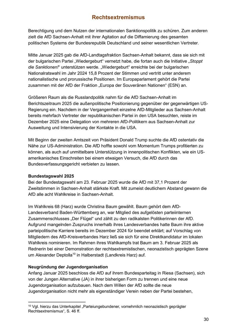 Seite 30 des Verfassungsschutzbericht 2025 Sachsen-Anhalt