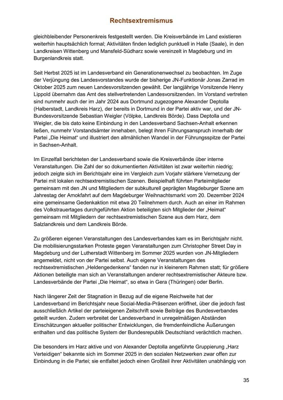 Seite 35 des Verfassungsschutzbericht 2025 Sachsen-Anhalt