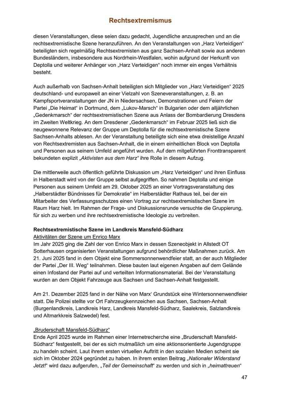 Seite 47 des Verfassungsschutzbericht 2025 Sachsen-Anhalt