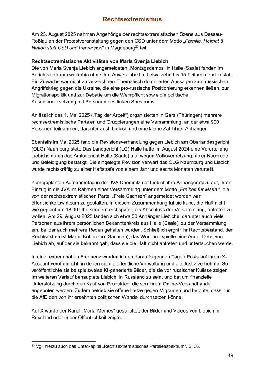 Seite 49 des Verfassungsschutzbericht 2025 Sachsen-Anhalt