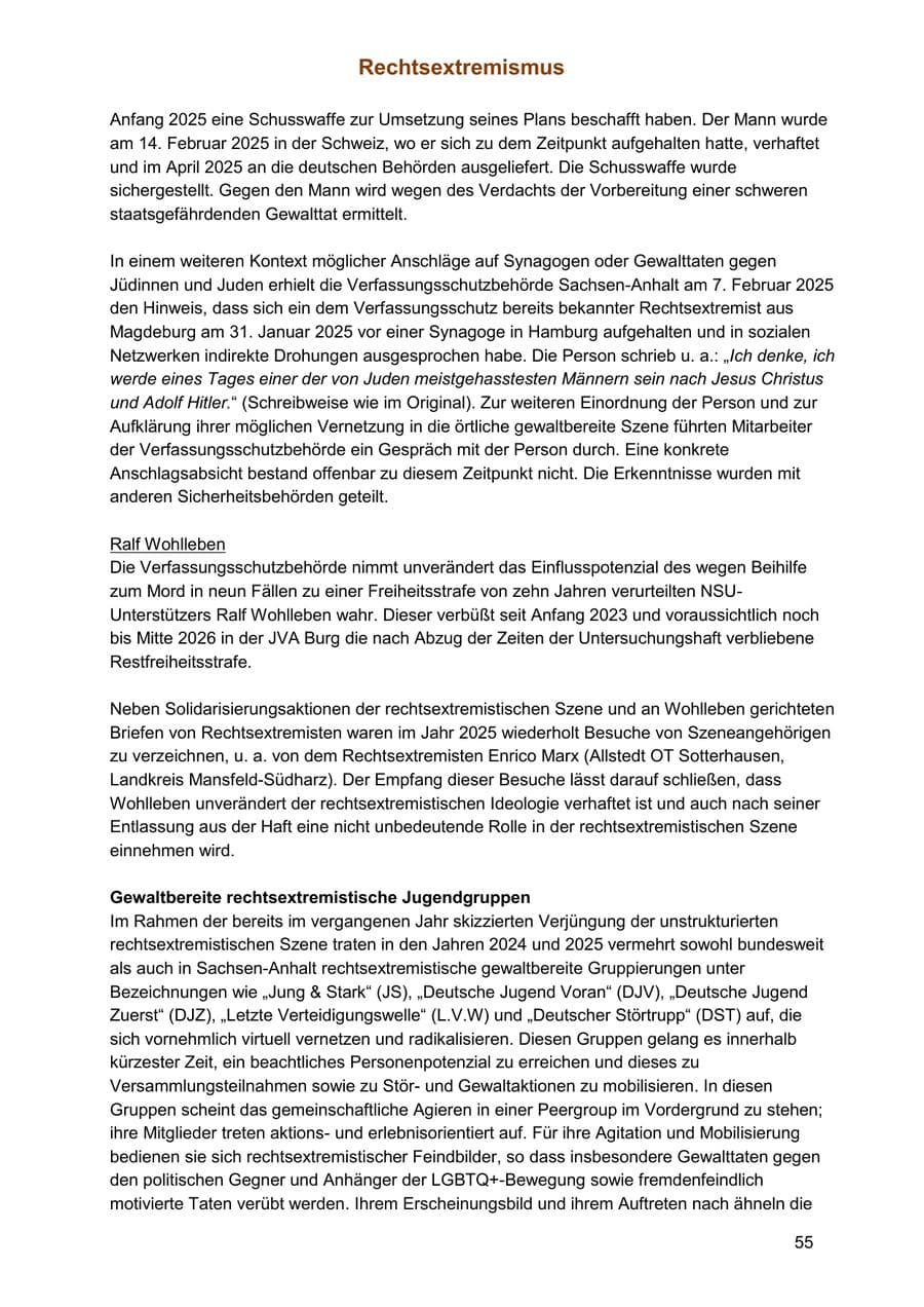 Seite 55 des Verfassungsschutzbericht 2025 Sachsen-Anhalt