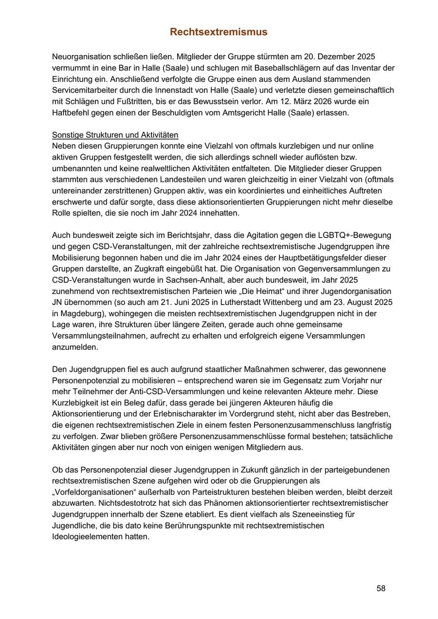 Seite 58 des Verfassungsschutzbericht 2025 Sachsen-Anhalt